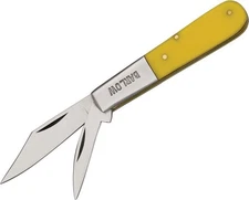 Rite Edge Clip and Wharncliffe Blades Yellow Handle Barlow Knife RES023-YW