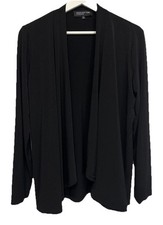 Jones New York Black Knit Open Front Long Sleeve Cardigan Size L