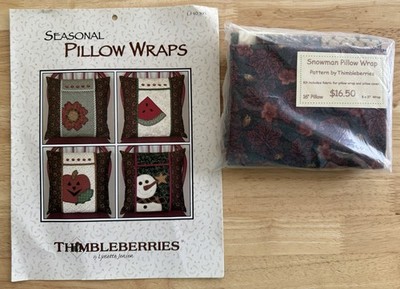 Thimbleberries Seasonal Pillow Wraps Pattern w Fabric Pack For Snowman Pillow