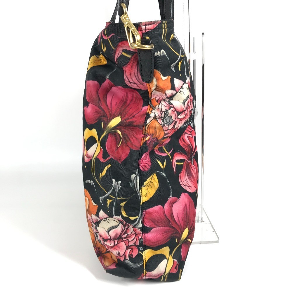 PRADA Flower pattern triangle logo Handbag Should… - image 4