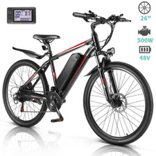 26" 500W 48V Electric Mountain Bicycle 21Speed Commuting E-Bike w/Cruise Control