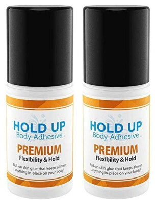 2 Pack - Hold Up Body Adhesive Premium, Roll-On, Pantyhose, Socks, Glue - 2 oz