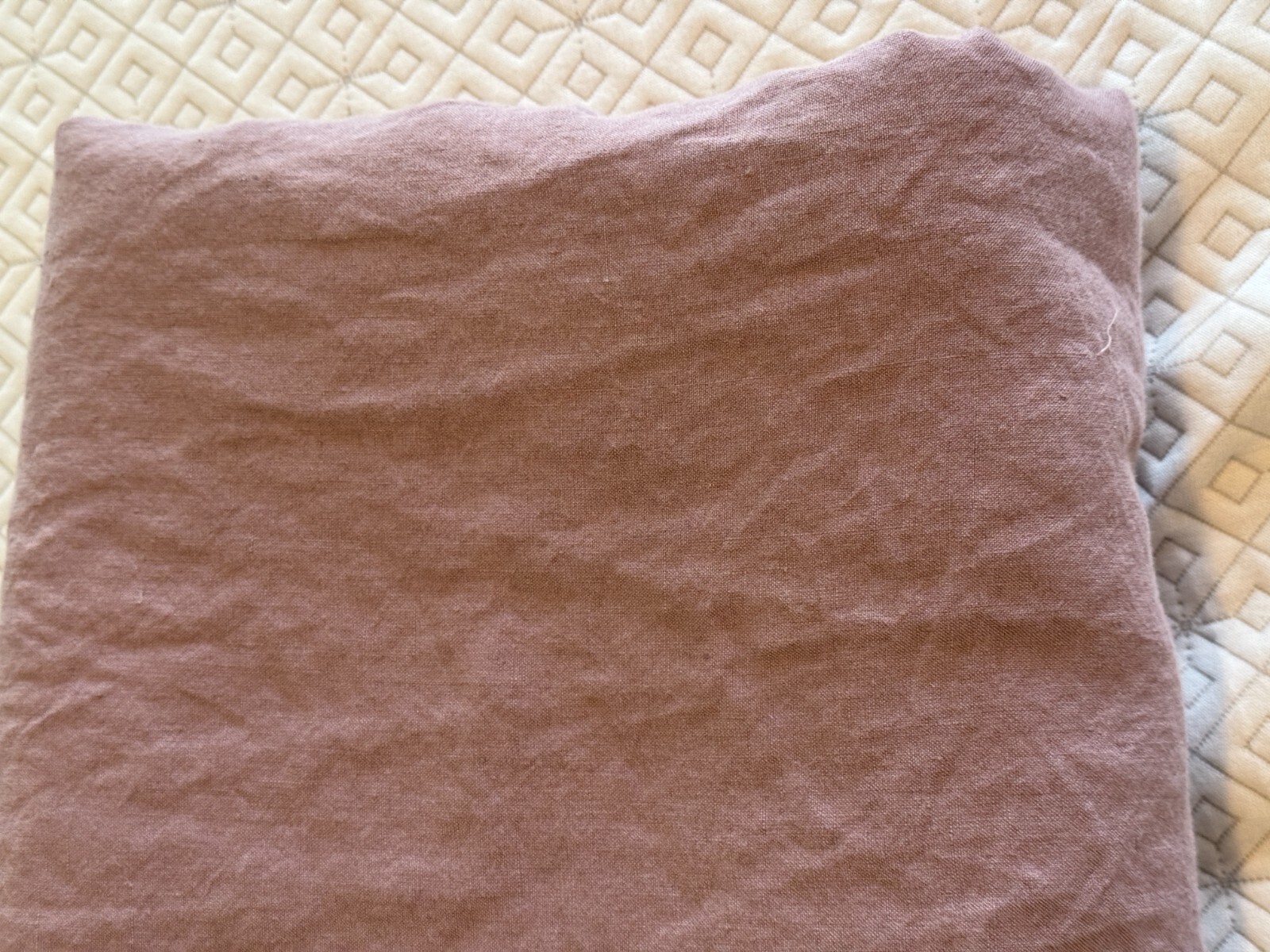 Zara Home Linen Reversible Purple Lavender Duvet Cover 102.5" x 86.5" Portugal