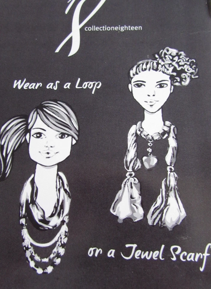 Colección 18~Bufanda Tonificada Marrón y Negro~Muy Divertida~Chic Con Cuentas Talladas en Madera Foto 3 de 3