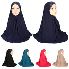 One Piece Amira Hijab Muslim Women Turban Wrap Shawls Headscarf Cover Islamic