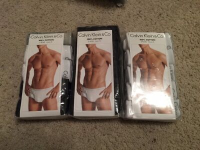 Calvin Klein & Co. Mens Classic Fit Cotton Briefs 5 Pack size S M