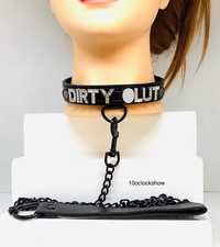 Bdsm black Custom collar lead set sissy bondage kit slave swingers set M/L/XL uk