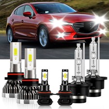 Led Hid Headlight Hilofog Light Bulbs White 6000k For Mazda 3 Sport 2009-2009