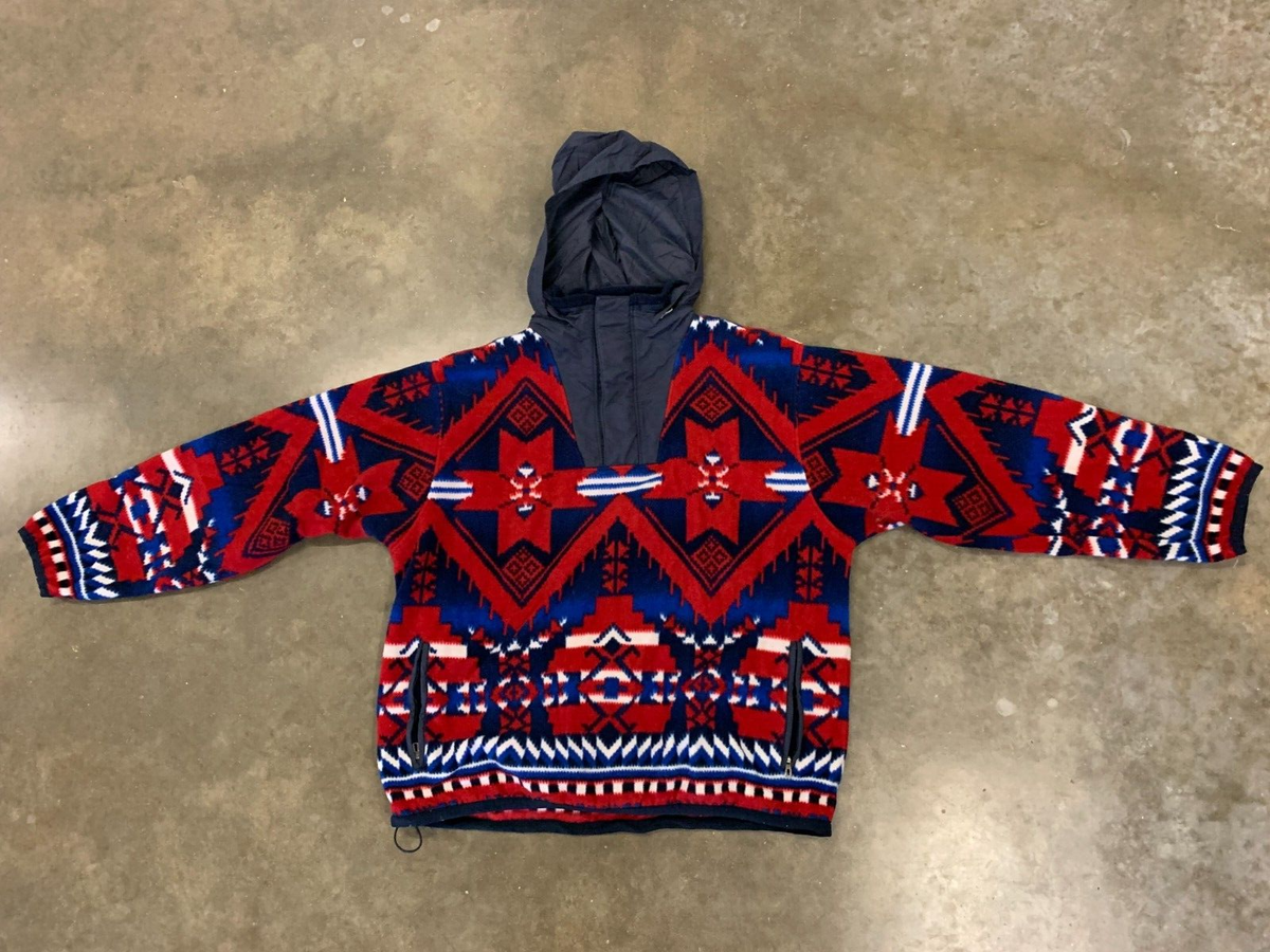 Polo Ralph Lauren Men's Red pullover Southwestern Aztec Fleece