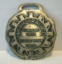 Werk-Brau Company Findlay OH Ditcher Repair Parts Advertising Pocket Watch Fob