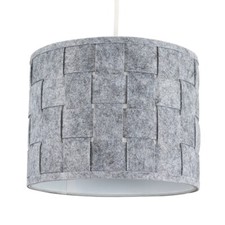 Ceiling Light Shade  Modern Grey Felt Weave Design Easy Fit Drum Lampshade Home