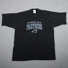 Vintage 90s Carolina Panthers Shirt Mens XL Black Pro Player NFL Tee Embroidered