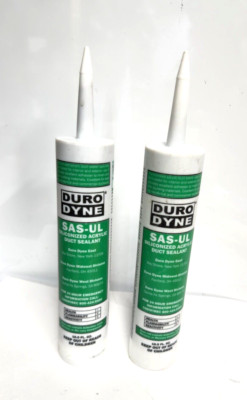2-Pk DURO DYNE SAS-UL Duct Sealant 10.5 oz Cartridge Gray Water Base
