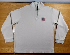 CHAPS Ralph Lauren 100 Cotton 1/4 Zip Pullover Sweater Men's Large - SOLD AS IS