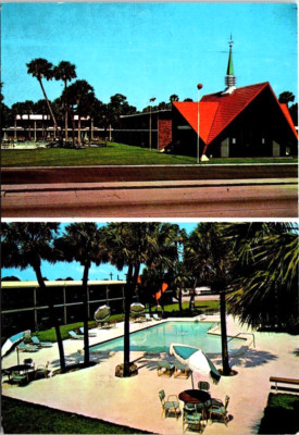 Howard Johnsons Hotel Motel Vero Beach Florida FL c1970 Postcard Pool