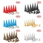 10Set Cone Spikes Metal Punk Rivets Studs Screw Back for Leather Craft Bag Decor