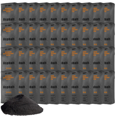 40 x 25kg Kaltasphalt 0-8 mm Reparaturasphalt Asphalt Kaltmischgut 1000kg TOP