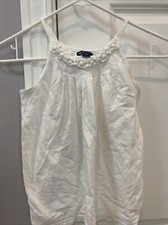 Gap Kids Girls Size 8 White Tank Top With Designed Neckline