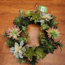 12" Artificial Succulent Wreath By Ashland hanging wreath decor