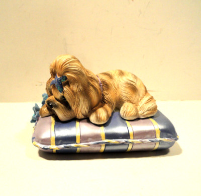 Love Never Forgets Pretty In Purple Shih Tzu Figurine