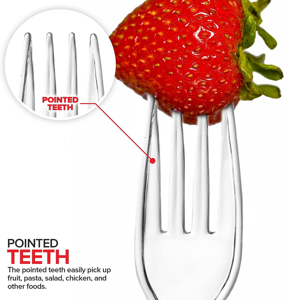 Stock Your Home Heavyweight Disposable Clear Plastic Forks 300 pack