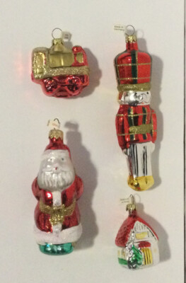 Made In Germany Christmas Glass Ornaments Lot Plus Made In Poland Santa