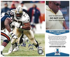 Willie Roaf signed New Orleans Saints football 8x10 photo Beckett COA proof auto