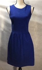 J. Crew Pleated Ponte Dress Blue Sleeveless Size S Small 