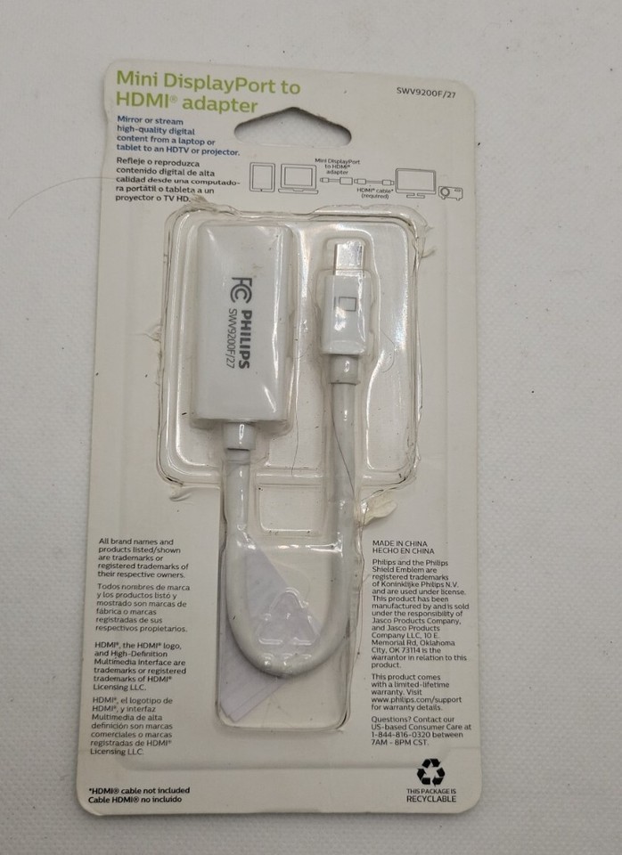 Philips Mini DisplayPort to HDMI Adapter - White, open box | eBay