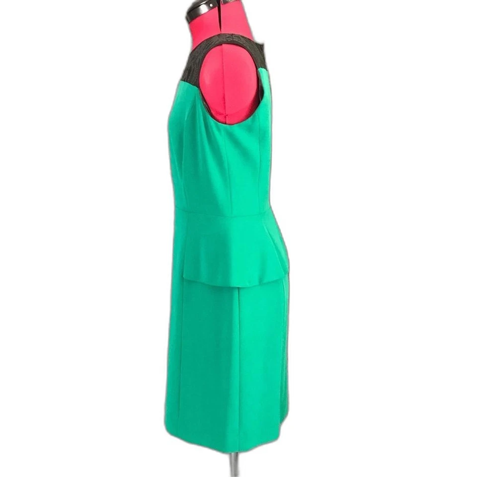 Tahari ASL Dress Women’s Size 4P Green & Black Sequins Sleeveless Peplum - Image 2 of 4