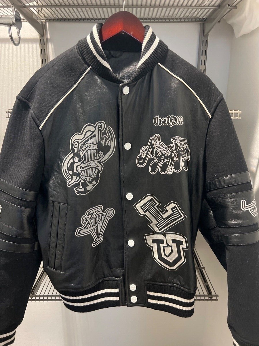 Worn 2X LV varsity blouson black jacket musical theme Worn 2X LV varsity blouson black jacket musical theme