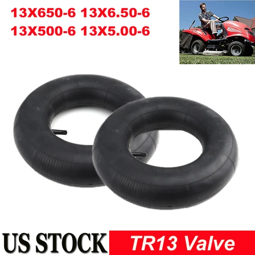 Pair (2) 13x5.00-6 Tire Inner Tube w/ Tr-13 Straight Metal Valve 4.10/3.50-6 New