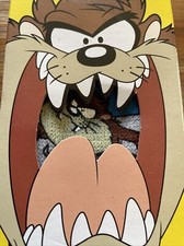 1997 Tasmanian Devil Slipper Socks Kids 6-8 1/2 New In Box Vintage Looney Tunes