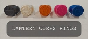 DC Power Ring 5 different colors Lantern Corps SET - Pink BLACK Blue RED Orange