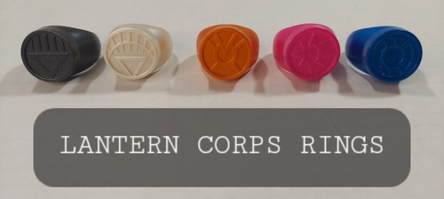 DC Power Ring 5 different colors Lantern Corps SET - Pink BLACK Blue RED Orange