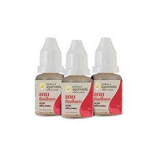 3 X Kerala Ayurveda ANU Thailam 10ml Nasal Oil Sinus Relief Nasal Congestion