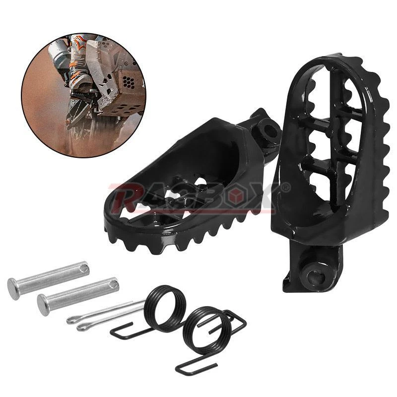 Wide foot pegs dirt clearance bike