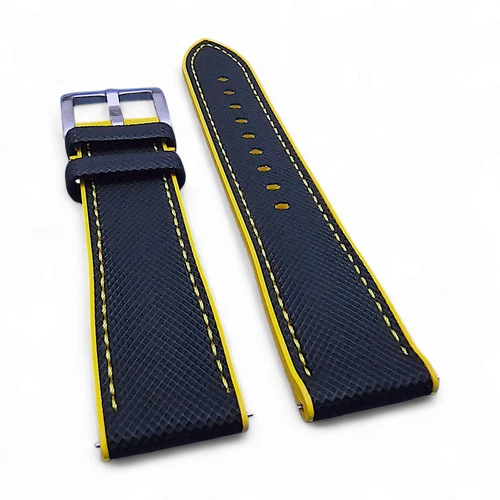 Elite Hybrid FKM Rubber Sailcloth Divers Watch Strap Band Two Piece 20 21 22 mm - Picture 91 of 94