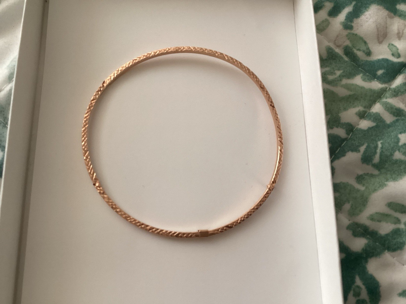 Solid 14KT Rose Gold Polished Thin Bangle Bracele… - image 6