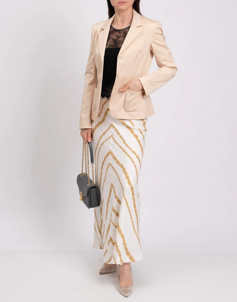 RRP €755 BLUMARINE Blazer Jacket IT44 US8 UK12 L Single-Breasted Made in Italy - Image 2 of 4