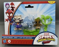 Spidey and His Amazing Friends Rocket Groot Jeff the Land Shark Figure Set NIB