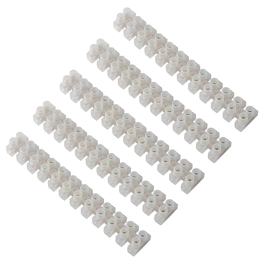 5PCS Dual Row 12 Positions Screw Terminal Block Electrical Barrier Strip 6A US