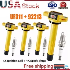 4X Ignition Coils & 4X Spark Plugs for Honda CR-V Accord Element 2.4L L4 UF311