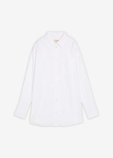 Oxford-Bluse aus Bio-Baumwolle Gr. 44 Weiß Damenbluse Hemd Tunika Neu