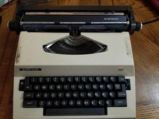 Adler Meteor Electric Vintage Typewriter Portable With Case Collectible Tested thumbnail