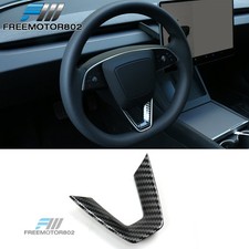 Fits 24-26 Tesla Model 3/25 Y Steering Wheel Trim Cover Carbon Fiber Print