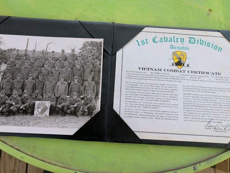 1st Cavalry Division Airmobile 1967-1968 Vietnam War Combat Certificate