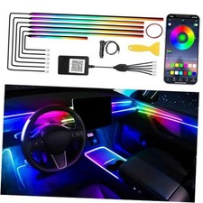 Acrylic Car LED Interior Strip Lights, 6 in 1 Dreamcolor Ambient Lighting Kit