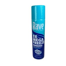 Rave 5X Mega Freeze Unscented Aerosol Hairspray 1 COUNT - 11 Oz Hair Spray