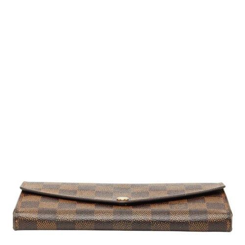 Louis Vuitton Damier Portefeuille Sarah Long Wallet N63209 Brown PVC Leather Lad - Picture 3 of 9